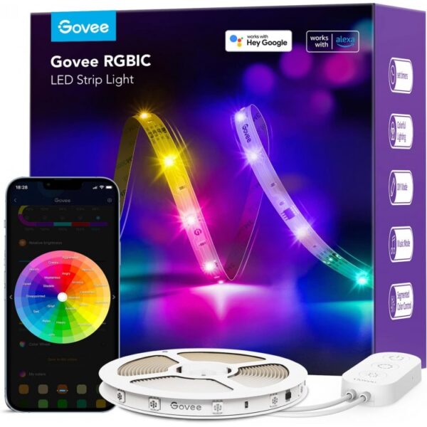 GoVee RGBIC Basic Wi-Fi + Bluetooth LED Strip Lights 5m